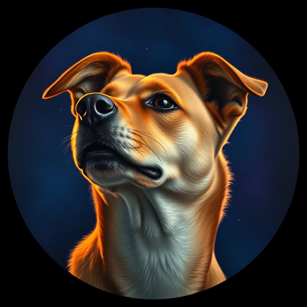 Cosmic medallion portrait of WEST_cd575, a Dingo West