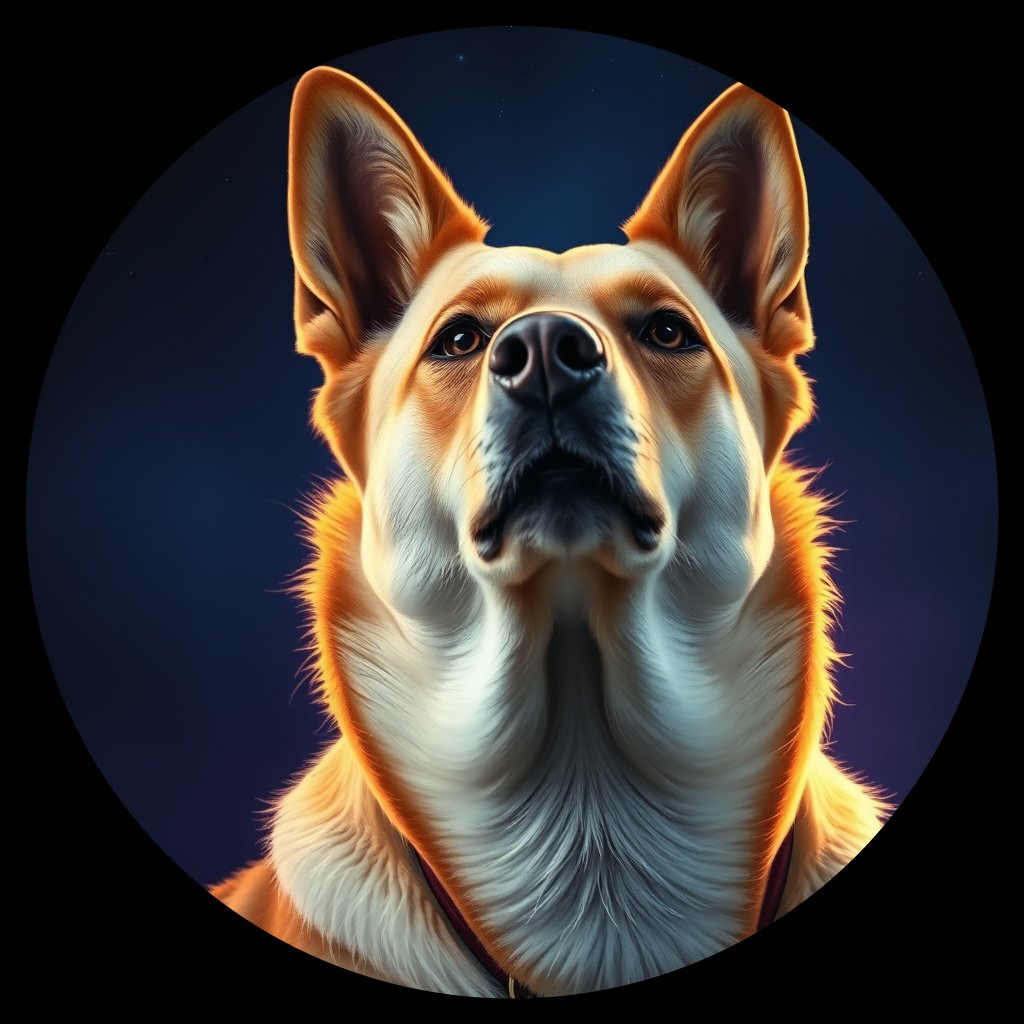 Cosmic medallion portrait of WEST_cd583, a Dingo West