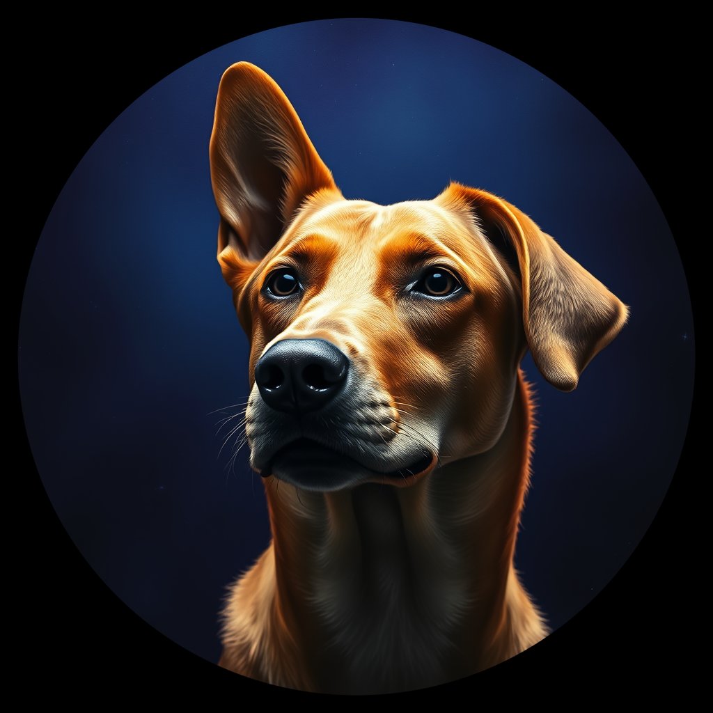 Cosmic medallion portrait of WEST_cd586, a Dingo West