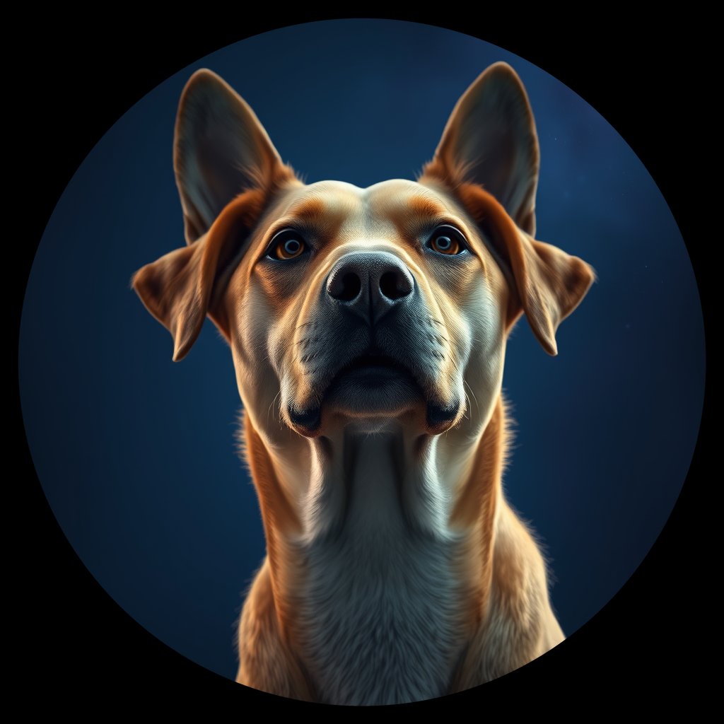 Cosmic medallion portrait of WEST_cd592, a Dingo West