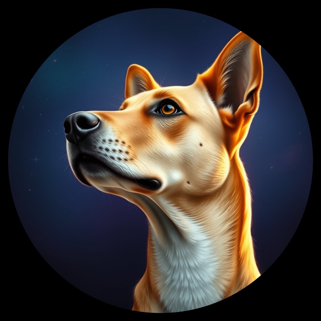 Cosmic medallion portrait of WEST_cd599, a Dingo West