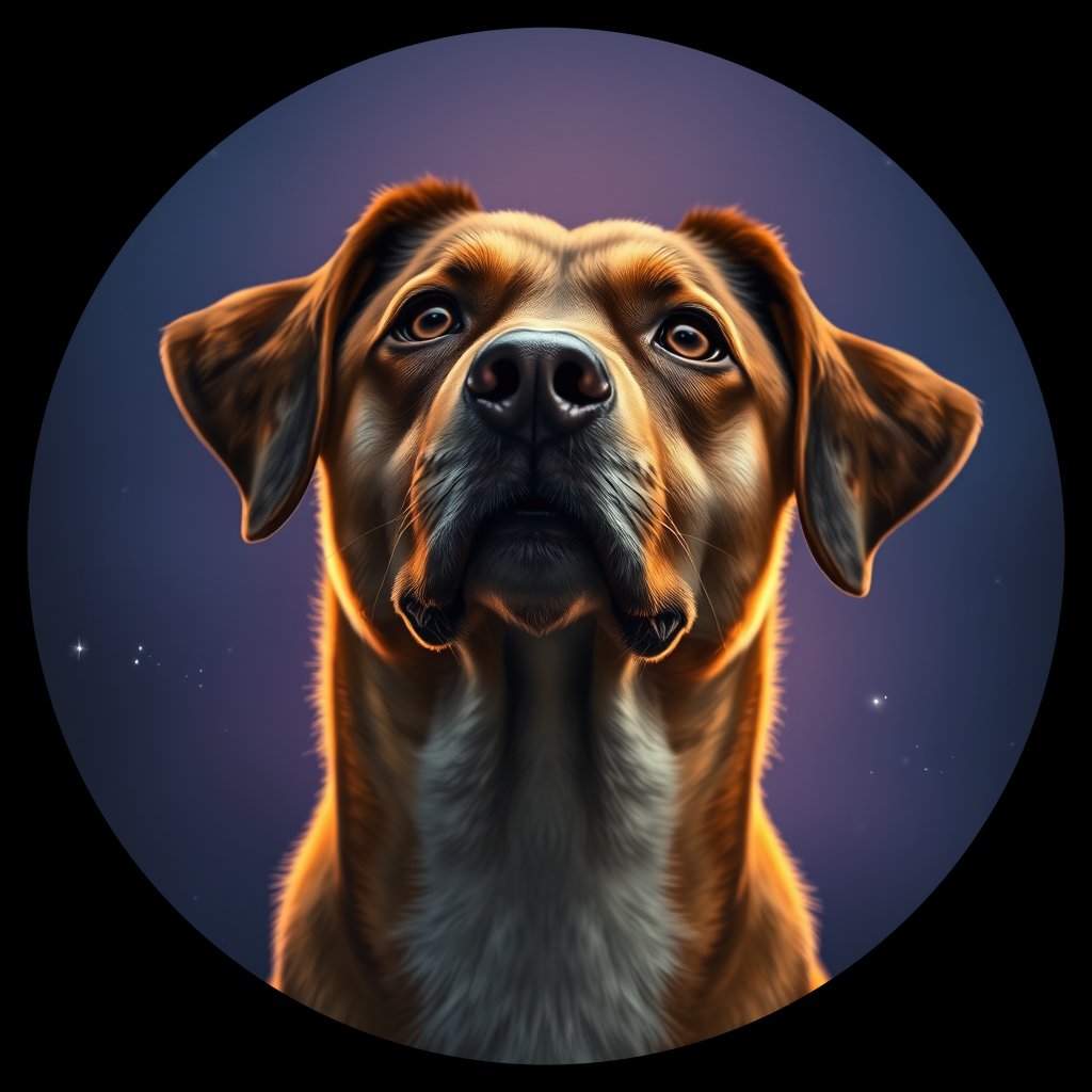 Cosmic medallion portrait of WEST_cd602, a Dingo West