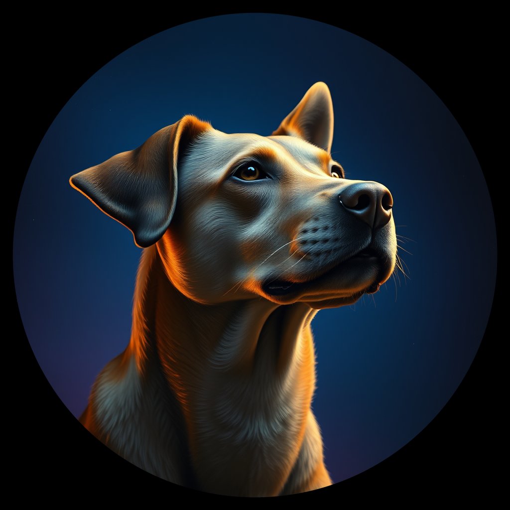 Cosmic medallion portrait of WEST_cd626, a Dingo West
