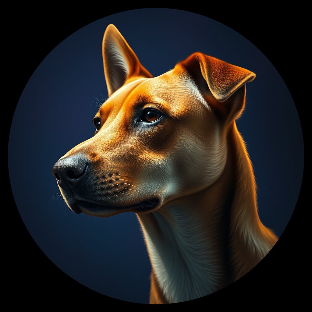Cosmic medallion portrait of WEST_cd638, a Dingo West