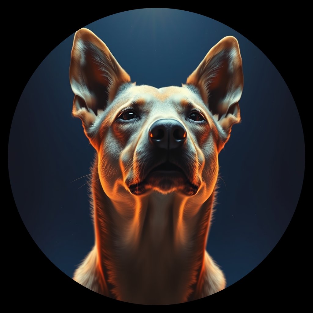 Cosmic medallion portrait of WEST_cd657, a Dingo West