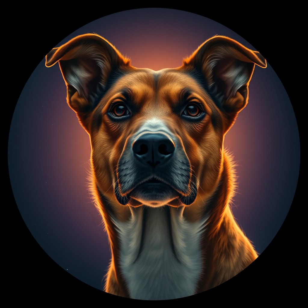Cosmic medallion portrait of WEST_cd666, a Dingo West