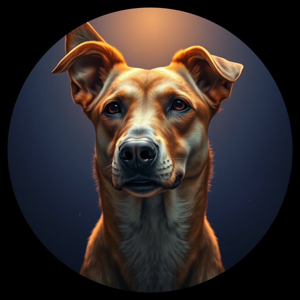 Cosmic medallion portrait of WEST_cd695, a Dingo West