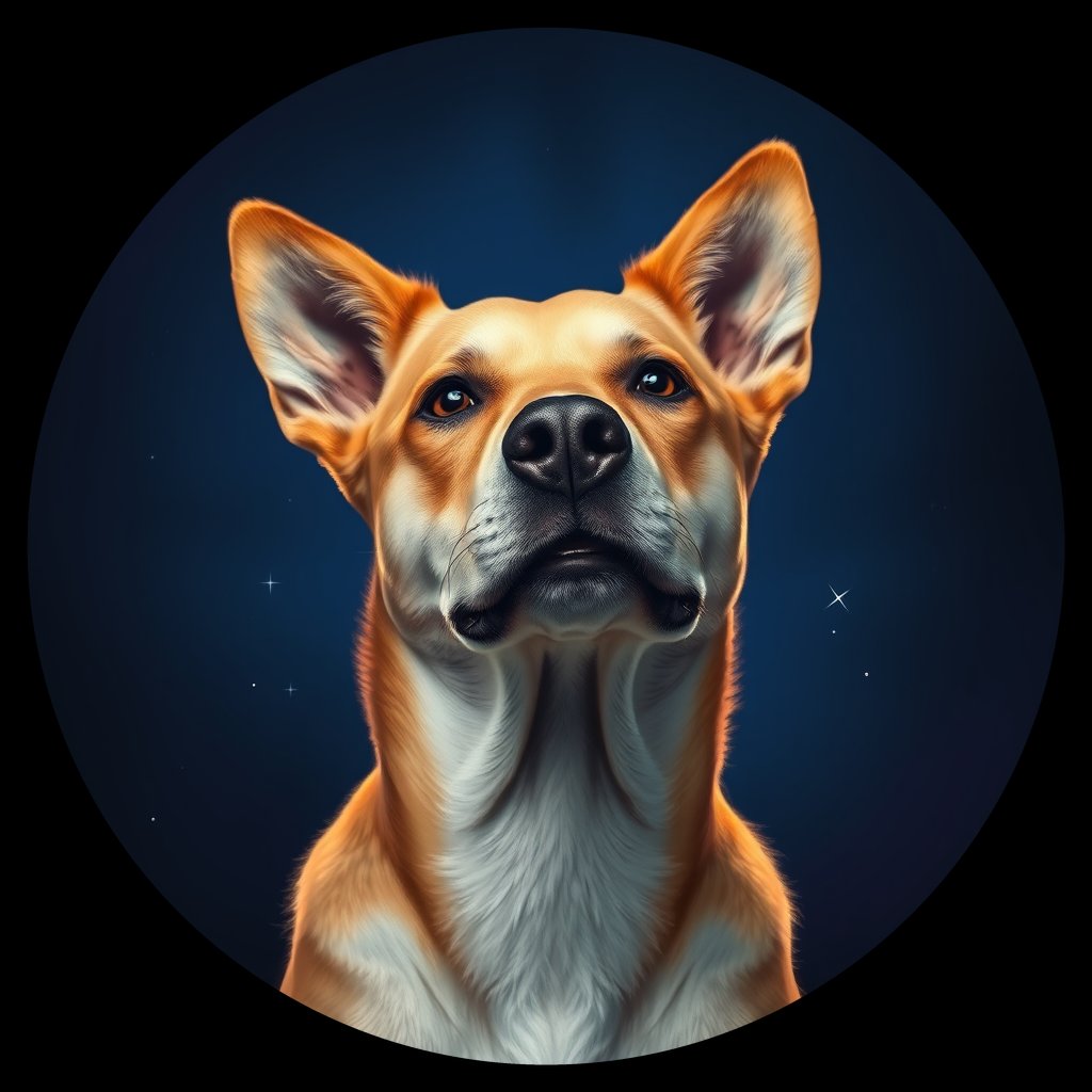 Cosmic medallion portrait of WEST_cd696, a Dingo West