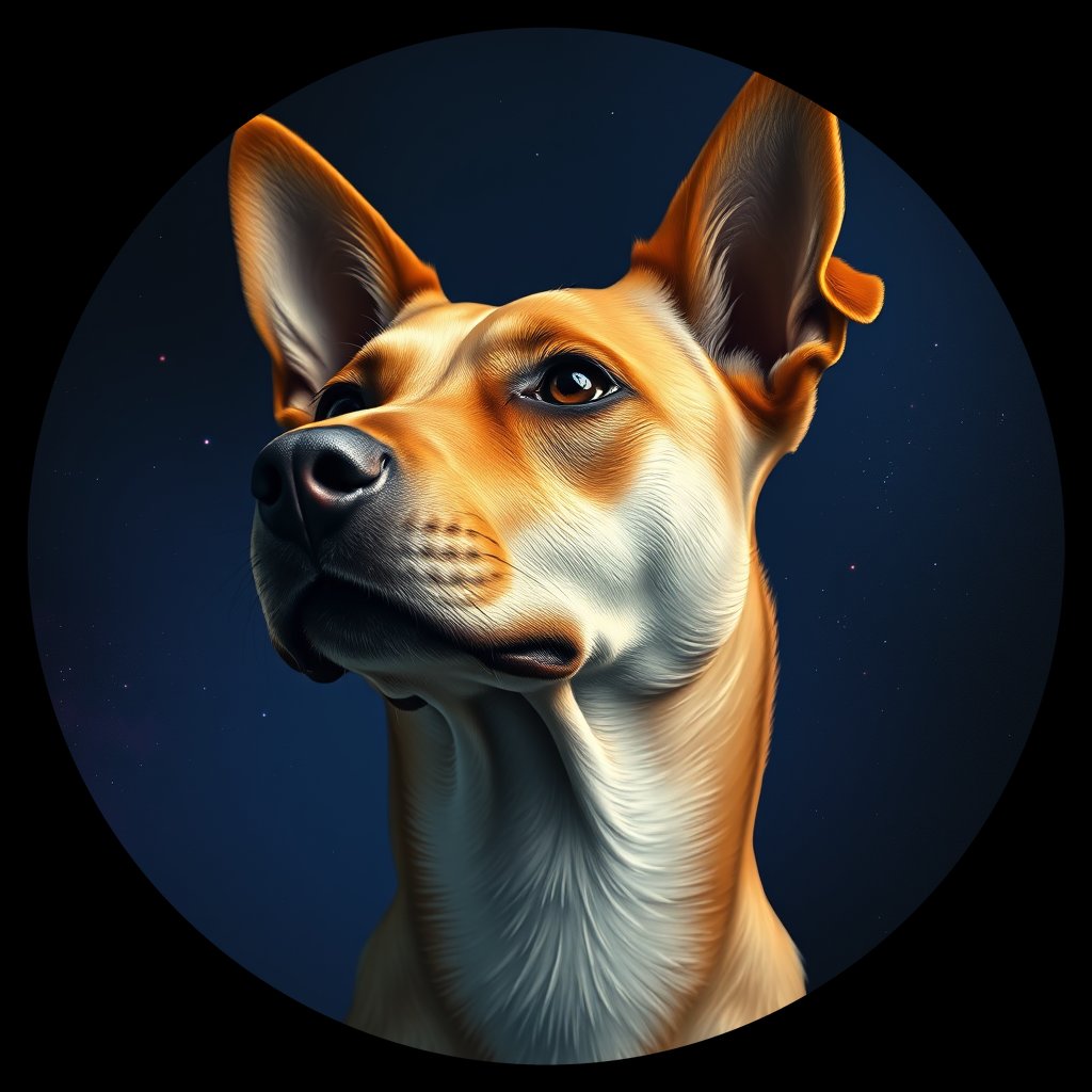 Cosmic medallion portrait of WEST_cd699, a Dingo West