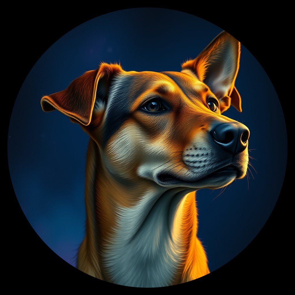 Cosmic medallion portrait of WEST_cd708, a Dingo West