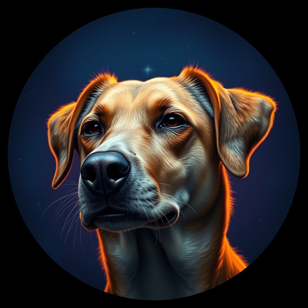 Cosmic medallion portrait of WEST_cd709, a Dingo West