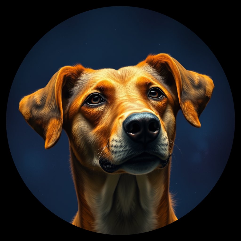 Cosmic medallion portrait of WEST_cd710, a Dingo West