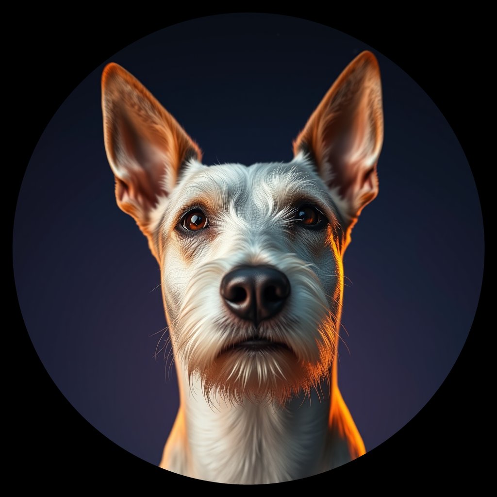 Cosmic medallion portrait of WFOX_WFOX_12D05, a Wire Fox Terrier