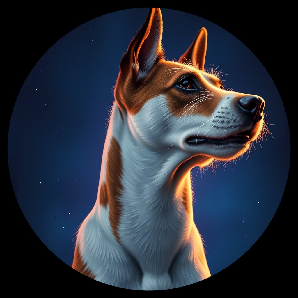 Cosmic medallion portrait of WFOX_WFOX_13F10, a Wire Fox Terrier