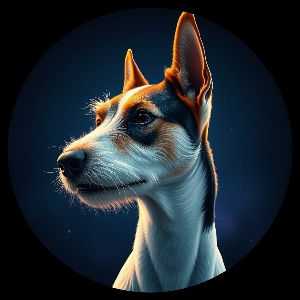 Cosmic medallion portrait of WFOX_WFOX_13G08, a Wire Fox Terrier
