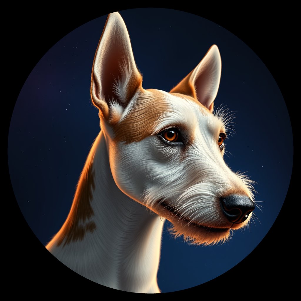 Cosmic medallion portrait of WFOX_WFOX_13G09, a Wire Fox Terrier