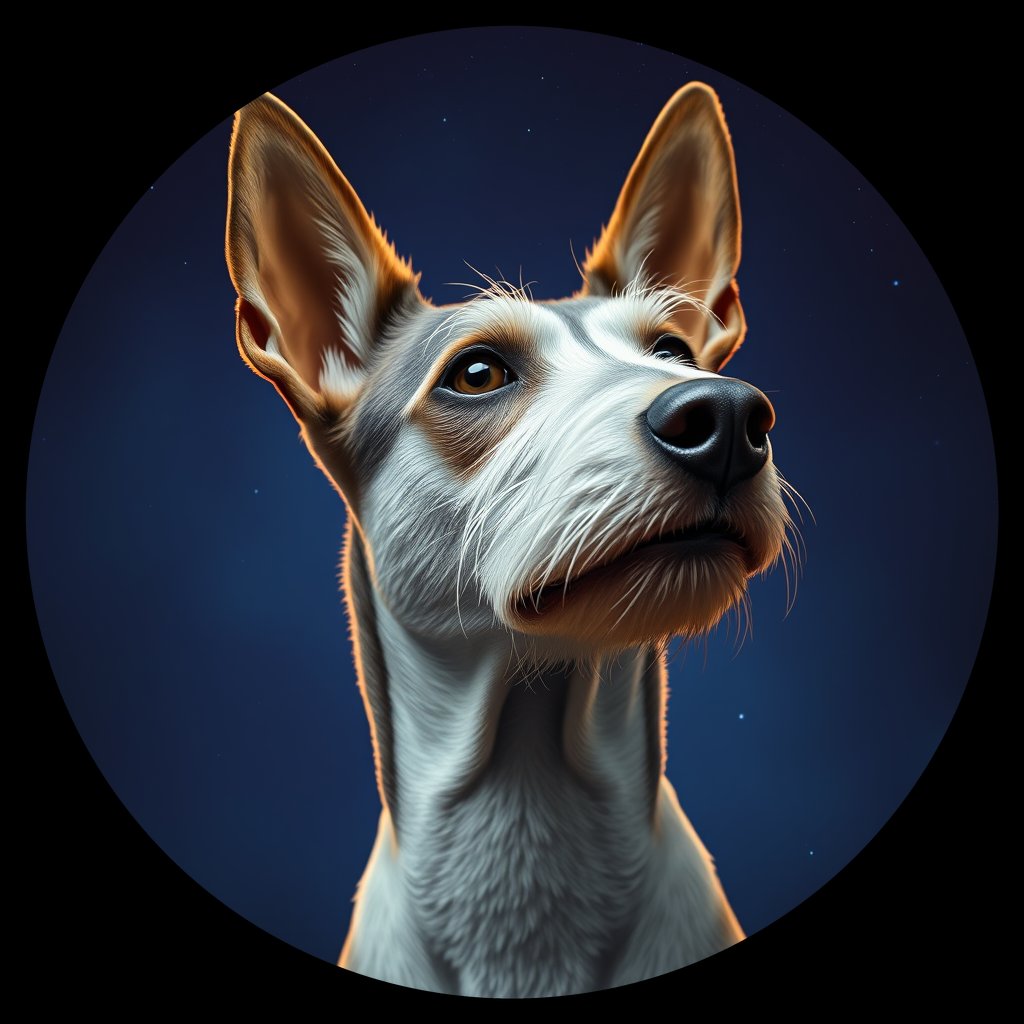 Cosmic medallion portrait of WFOX_WFOX_15G05, a Wire Fox Terrier