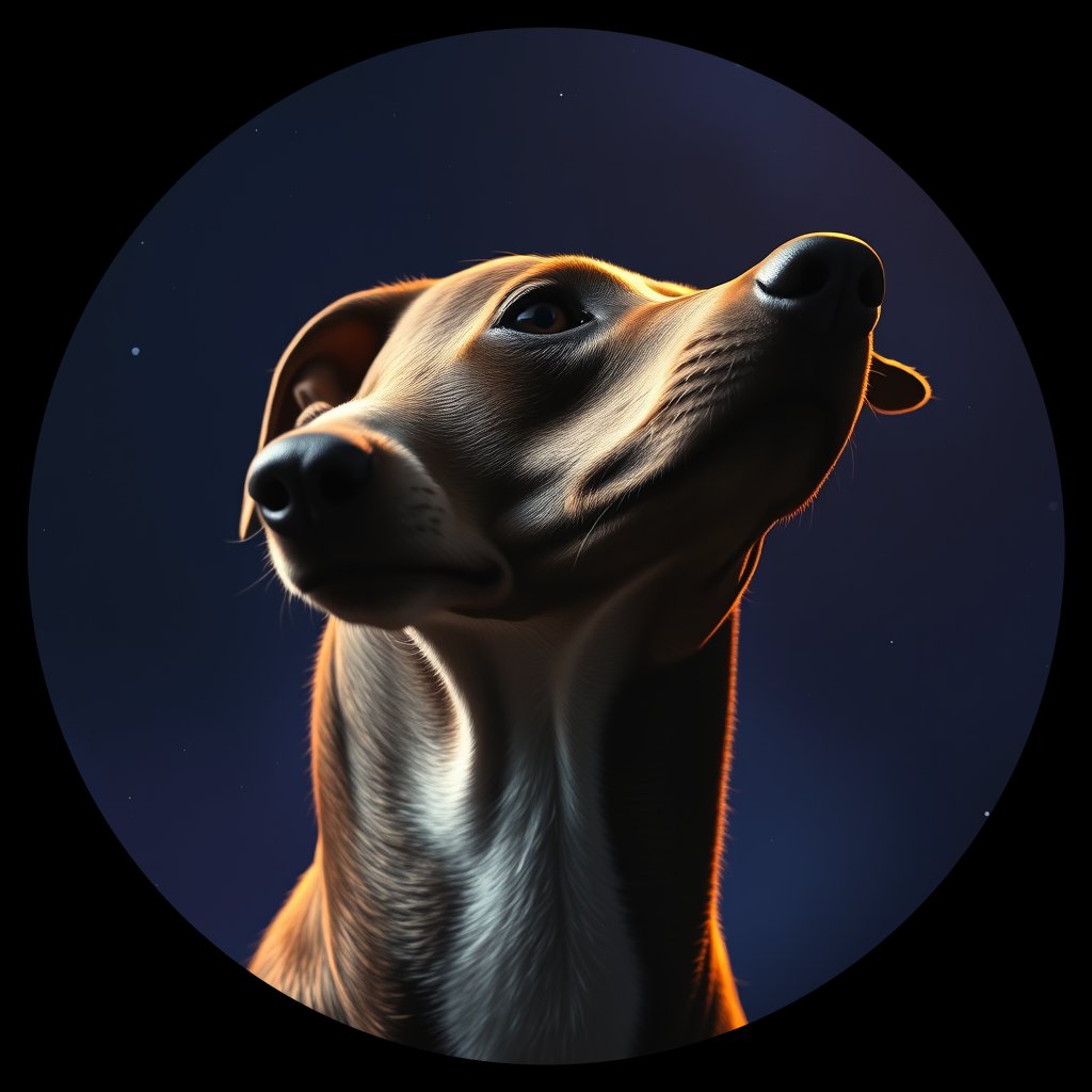 Cosmic medallion portrait of WHIP_WHIP_09824, a Whippet