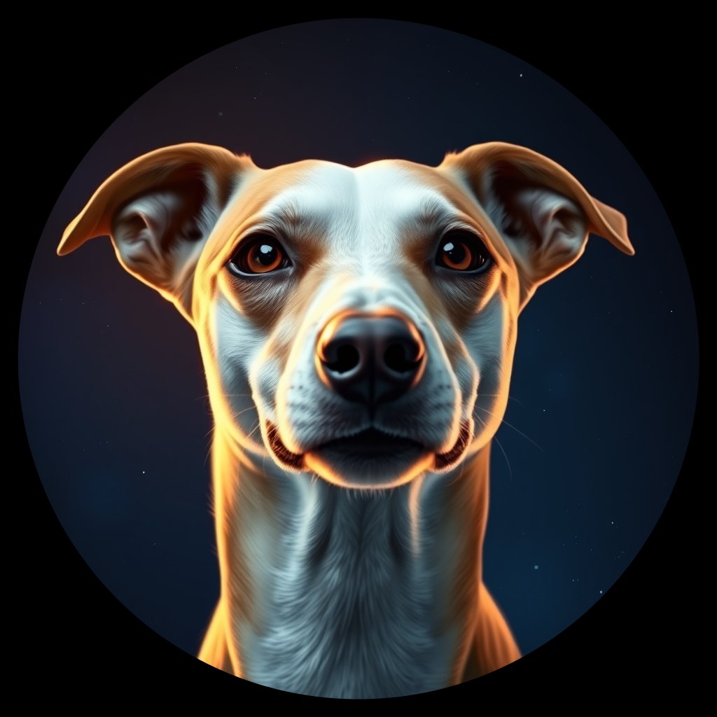 Cosmic medallion portrait of WHIP_WHIP_09886, a Whippet