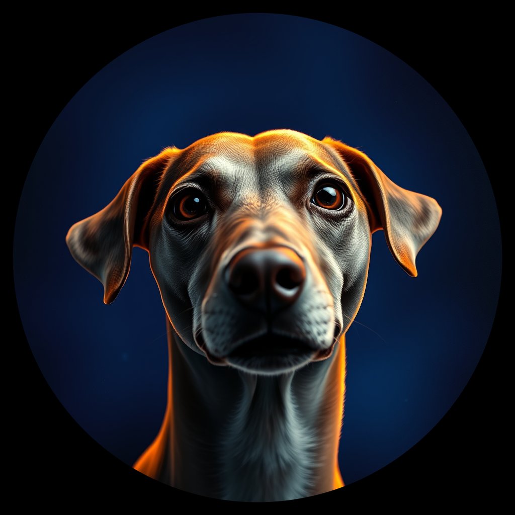Cosmic medallion portrait of WHIP_WHIP_09887, a Whippet
