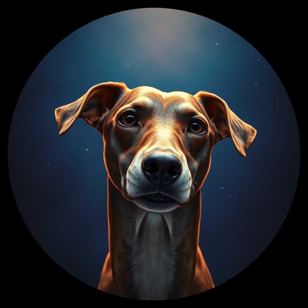 Cosmic medallion portrait of WHIP_WHIP_28396, a Whippet