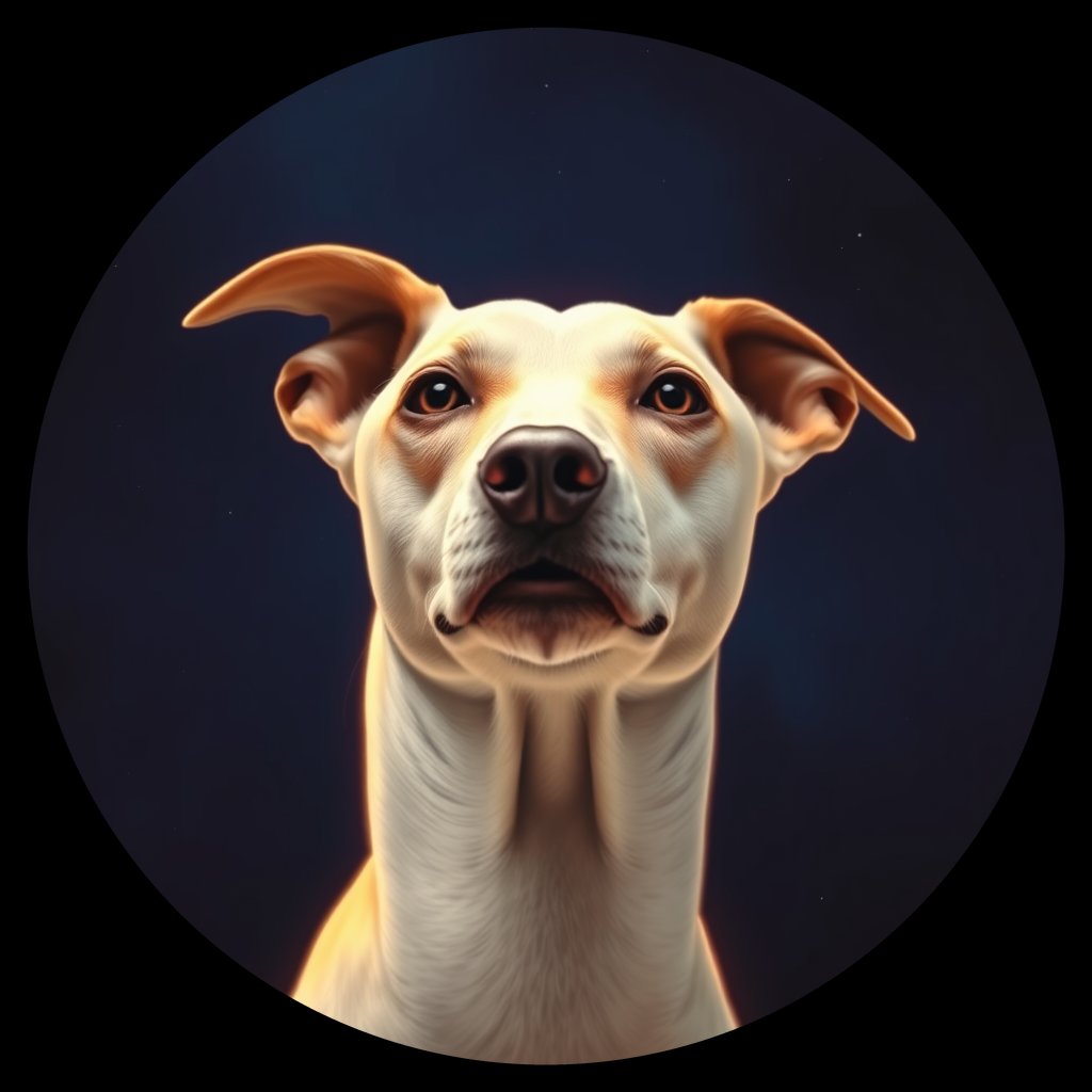 Cosmic medallion portrait of WHPG_WHPG_27012, a Whippet