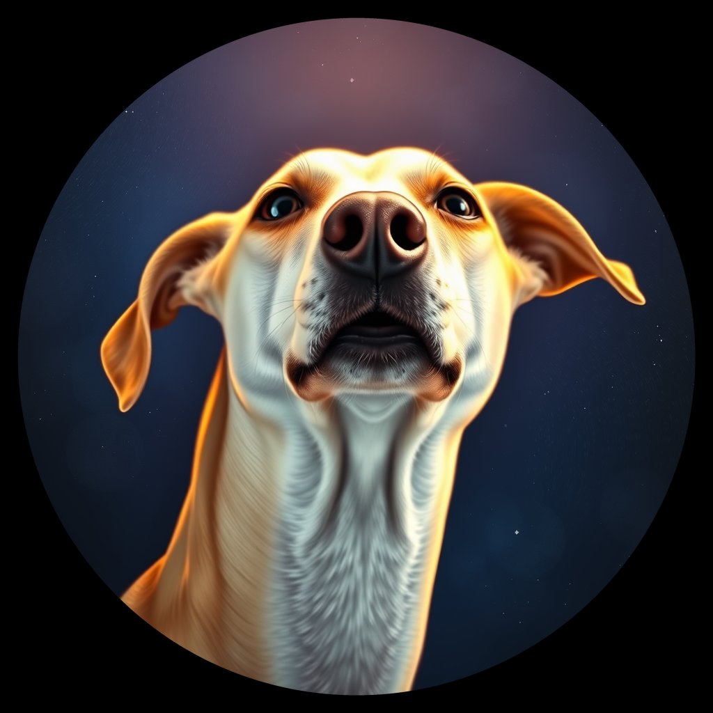 Cosmic medallion portrait of WHPG_WHPG_27017, a Whippet