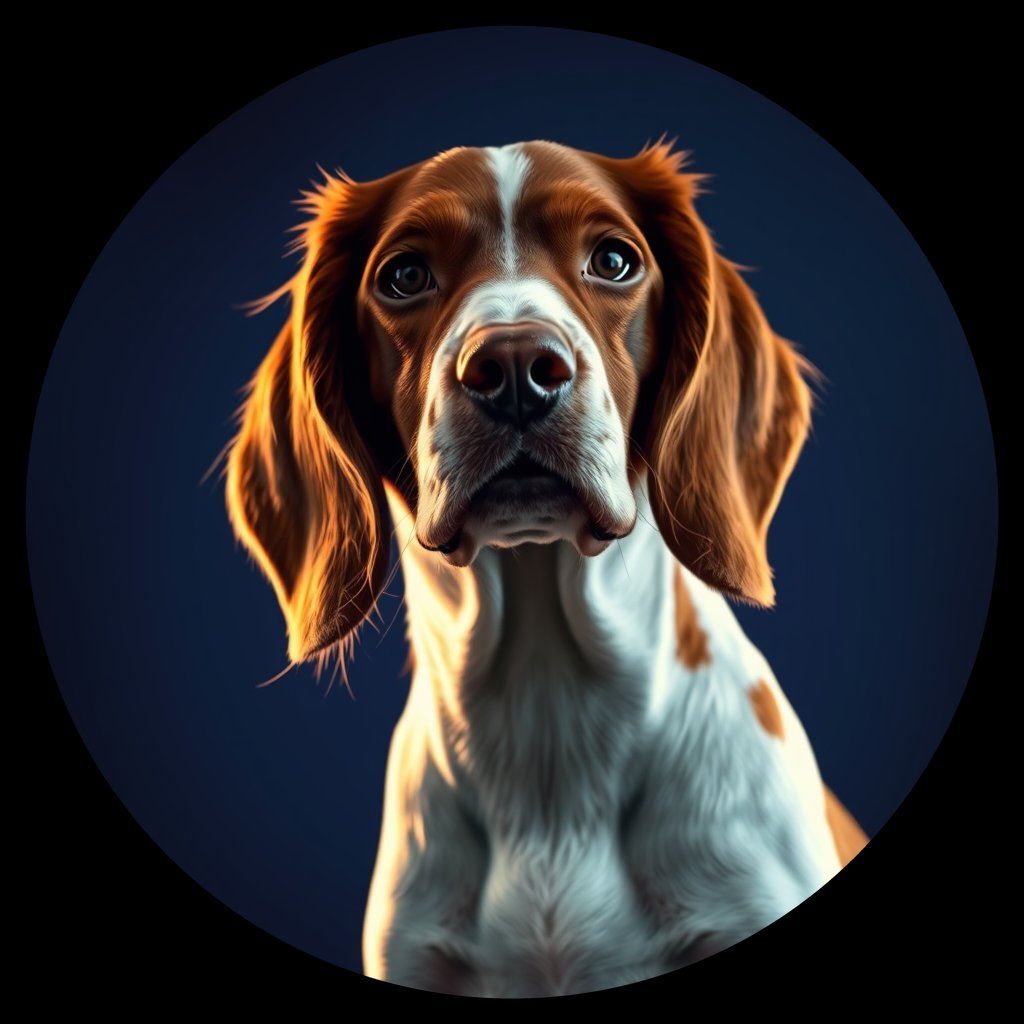 Cosmic medallion portrait of WSS_24604_WSS_24604, a Welsh Springer Spaniel