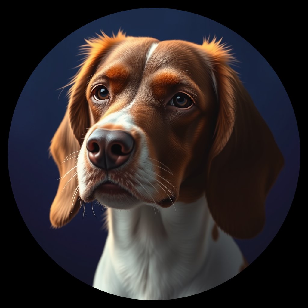 Cosmic medallion portrait of WSS_33784_WSS_33784, a Welsh Springer Spaniel