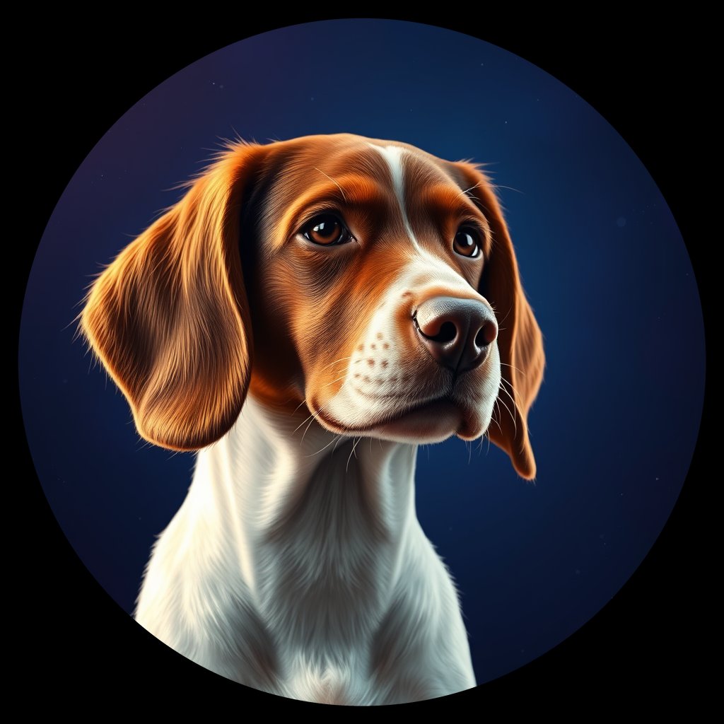 Cosmic medallion portrait of WSS_33787_WSS_33787, a Welsh Springer Spaniel