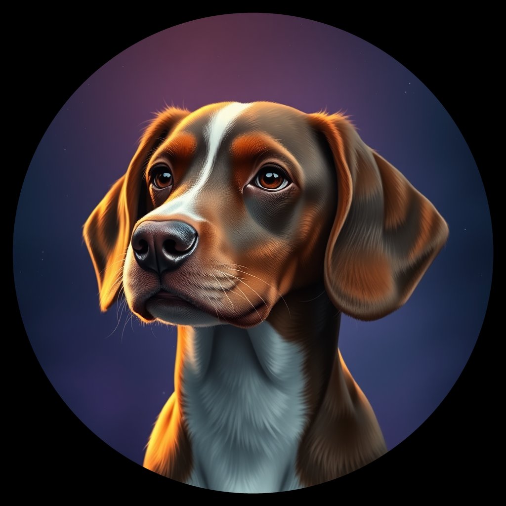Cosmic medallion portrait of WSS_7617_WSS_7617, a Welsh Springer Spaniel