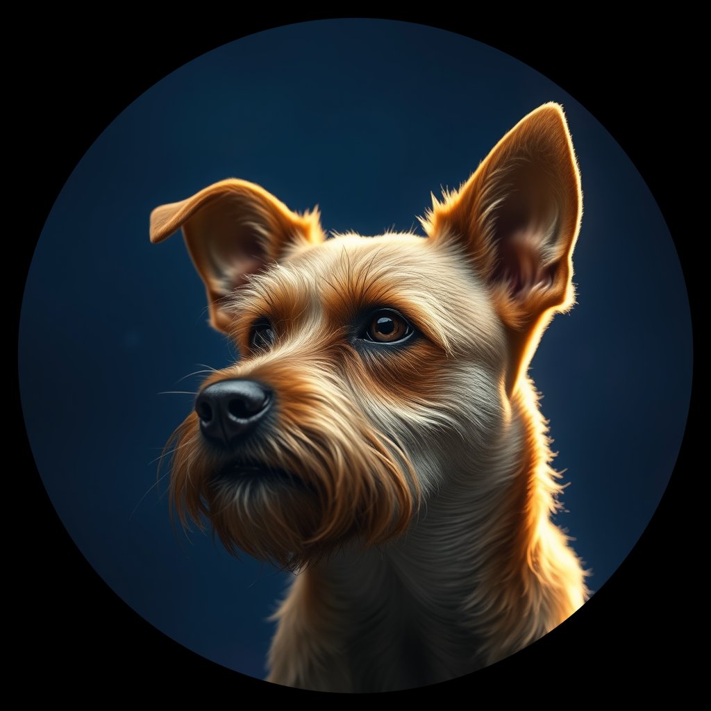 Cosmic medallion portrait of W_BoT_BoT_LU82, a Border Terrier
