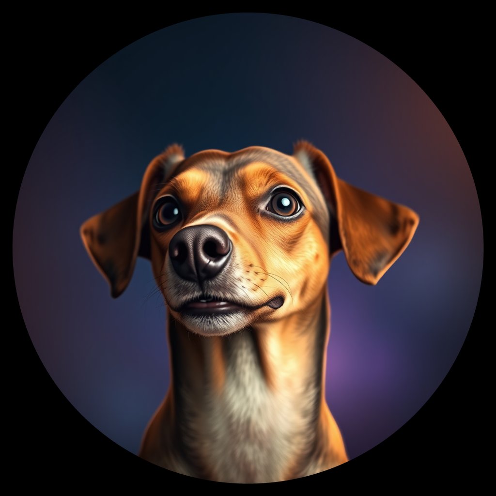 Cosmic medallion portrait of W_Dac_Dac_GT112, a Dachshund
