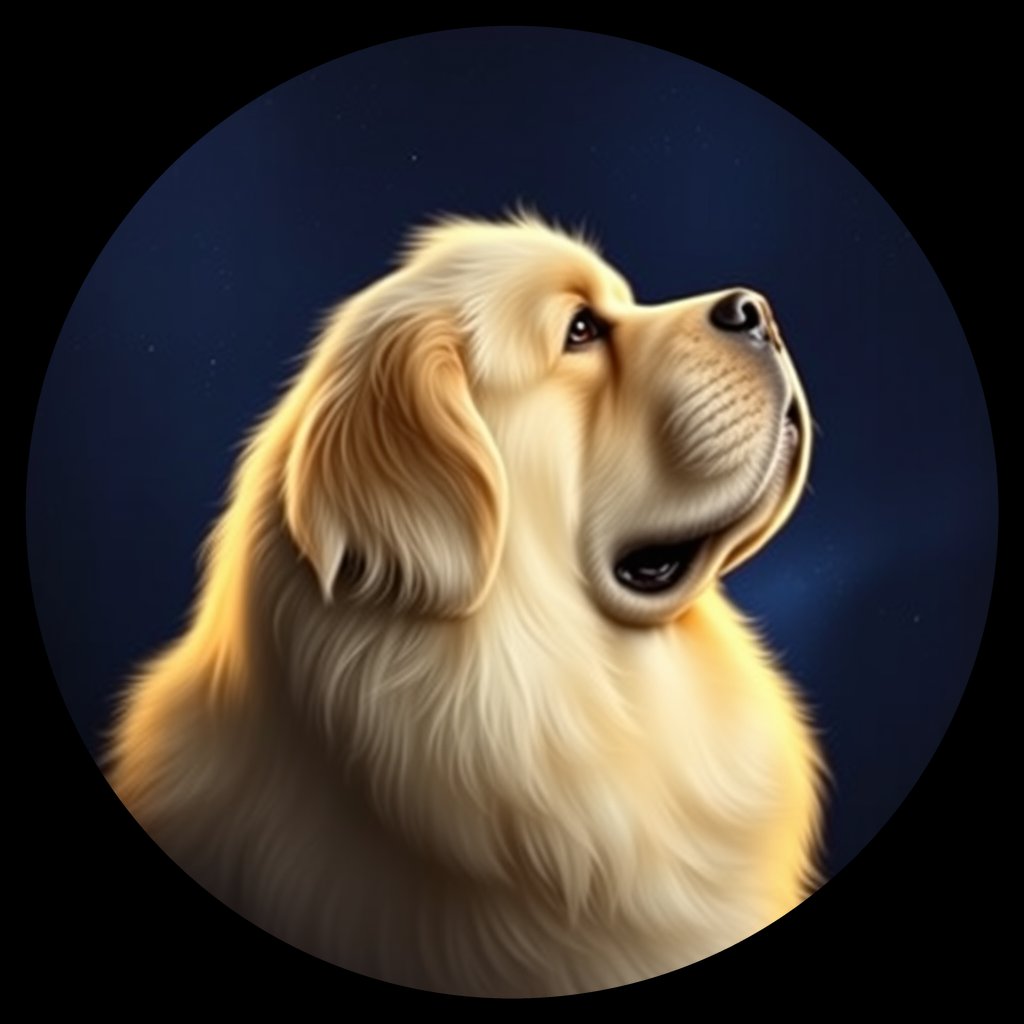 Cosmic medallion portrait of W_NFd_NFd_LU1396, a Newfoundland
