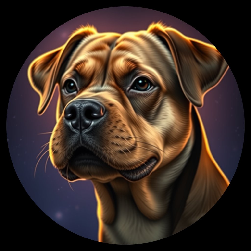 Cosmic medallion portrait of W_Rtw_W_Rtw5, a Rottweiler