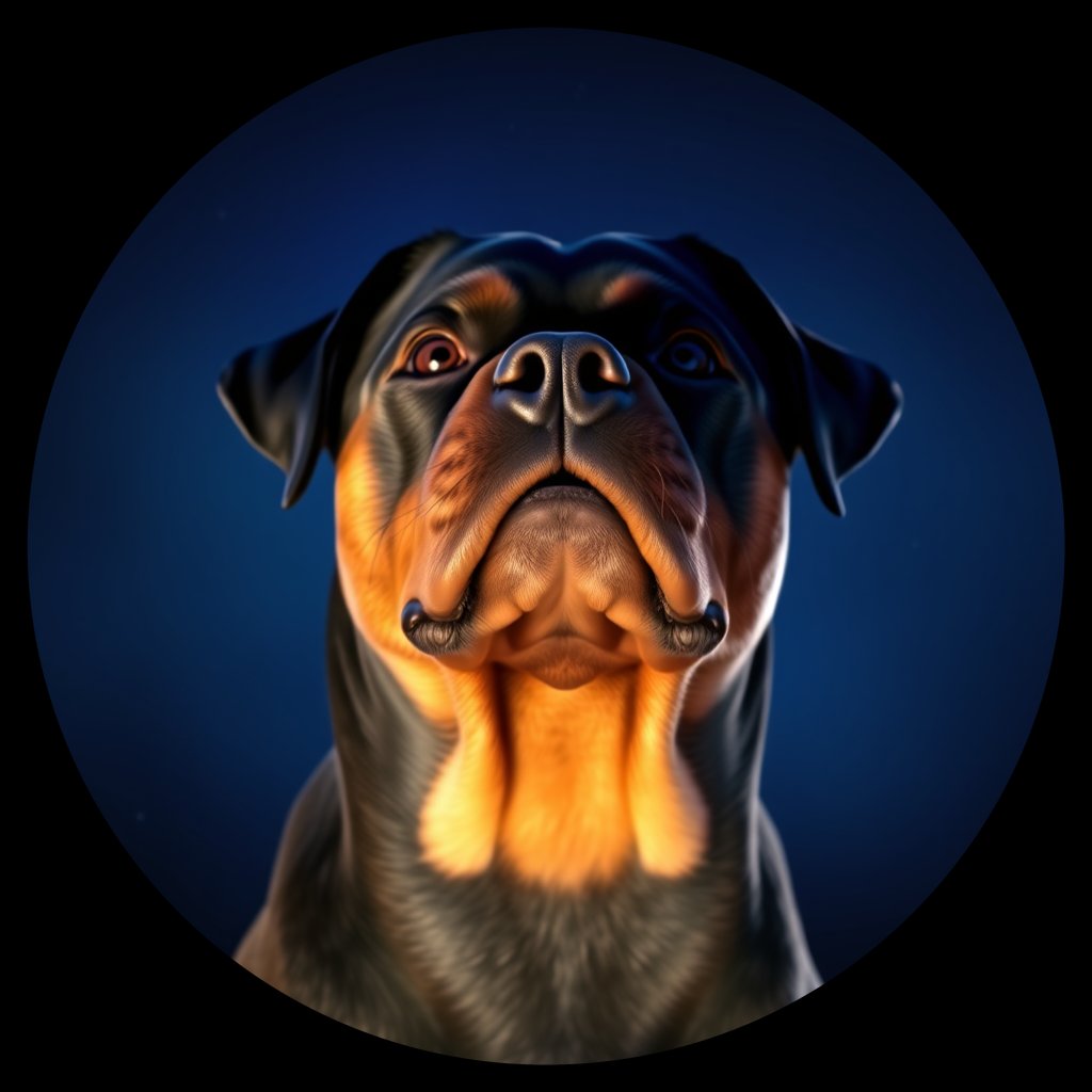 Cosmic medallion portrait of W_Rtw_W_Rtw6, a Rottweiler