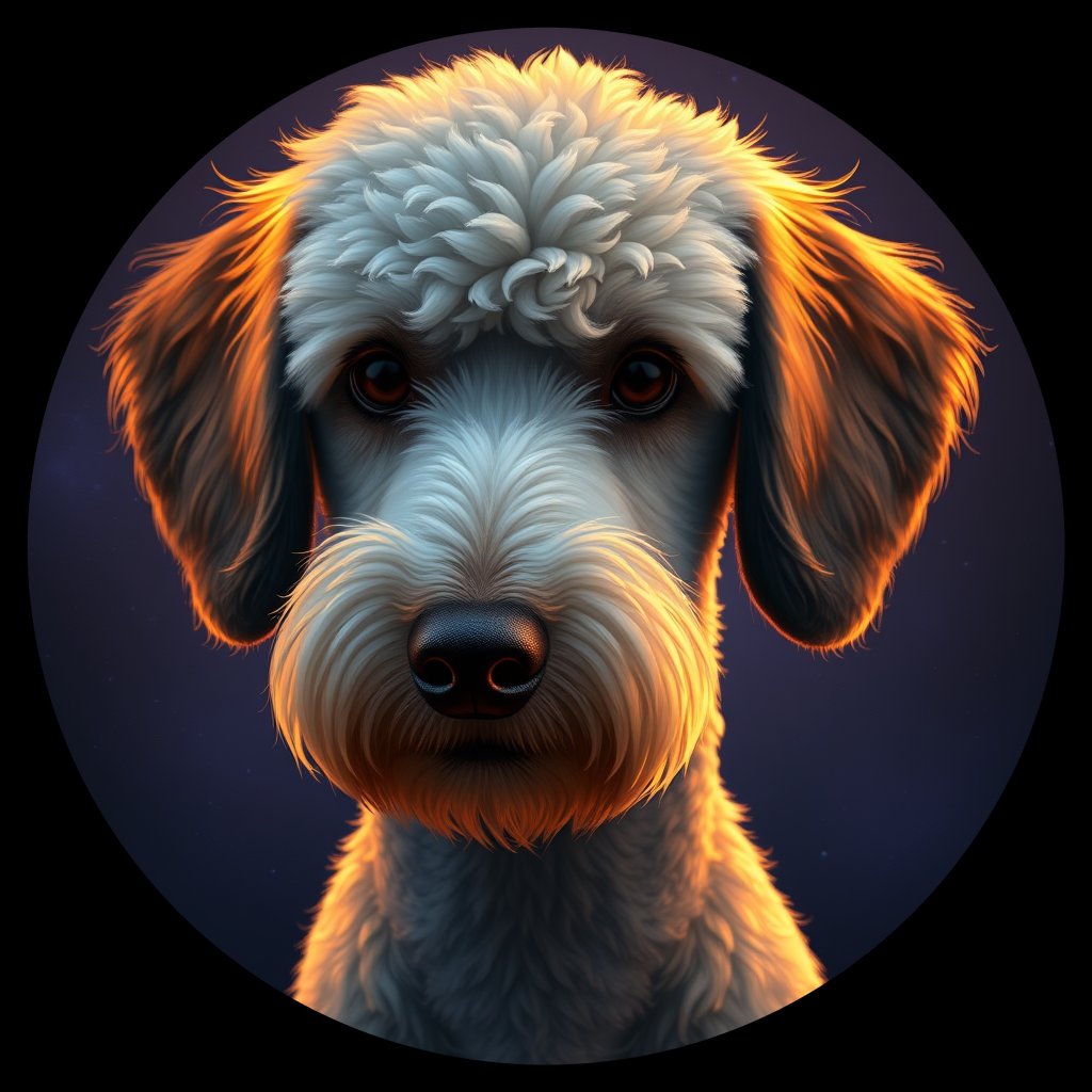 Cosmic medallion portrait of W_StP_StP_GT380, a Poodle