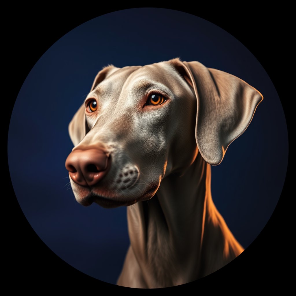 Cosmic medallion portrait of Wei_GT407_Wei_GT407, a Weimaraner