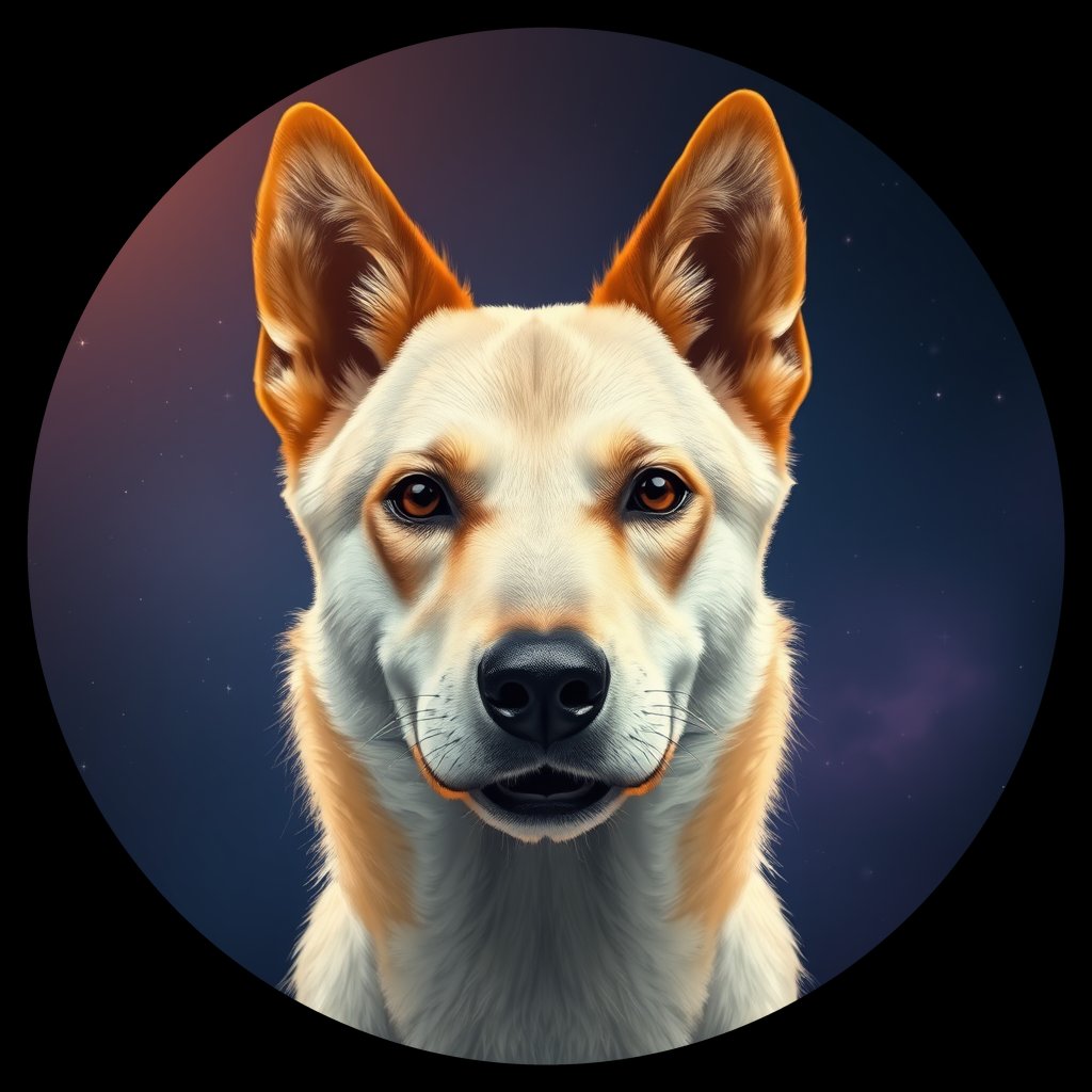 Cosmic medallion portrait of Wlf_22803_Wlf_22803, a Gray Wolf