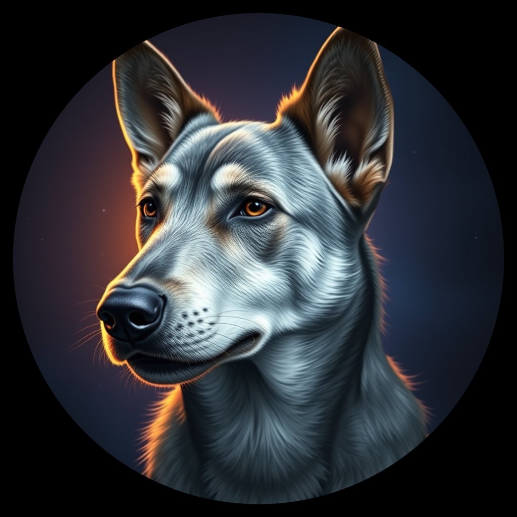 Cosmic medallion portrait of Wlf_LU1656_Wlf_LU1656, a Gray Wolf