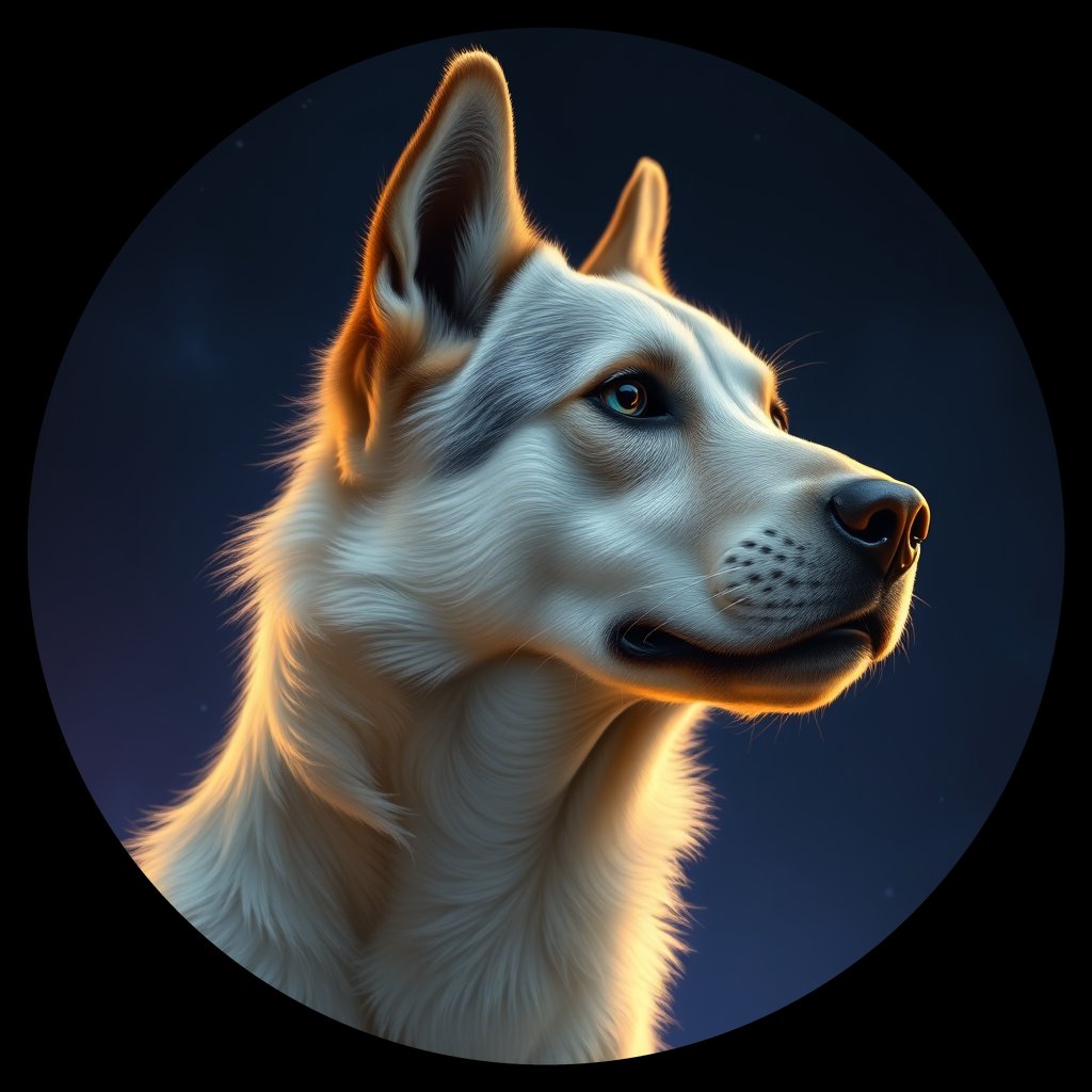 Cosmic medallion portrait of Wlf_LU1657_Wlf_LU1657, a Gray Wolf