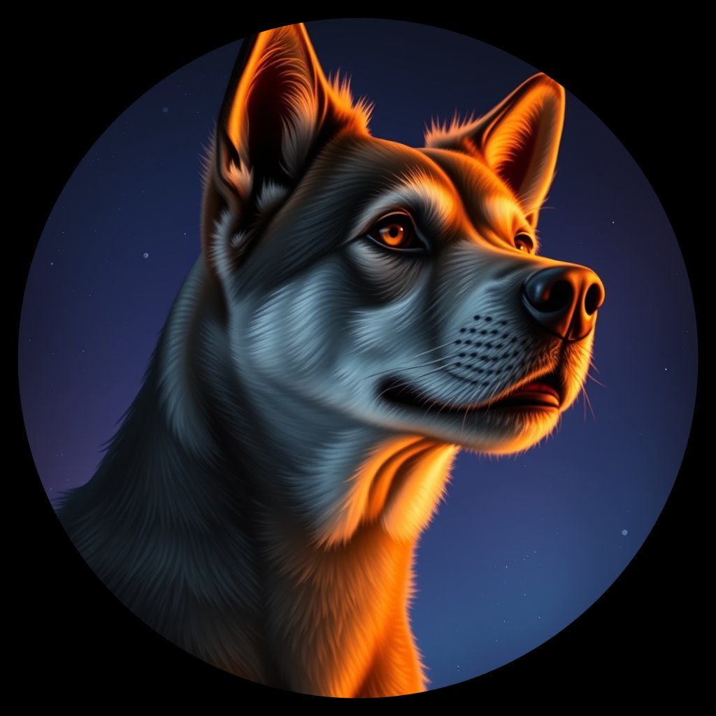Cosmic medallion portrait of Wlf_LUb3_Wlf_LUb3, a Gray Wolf