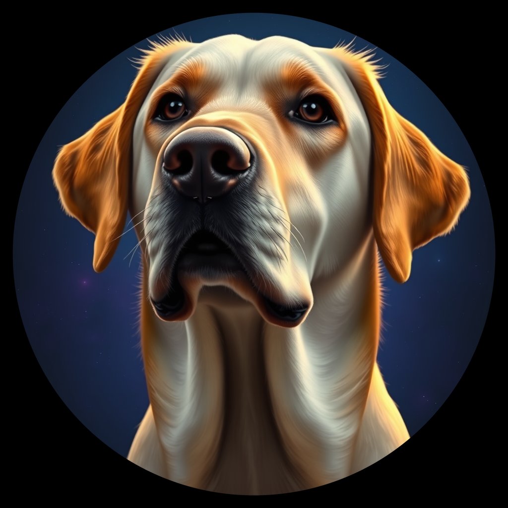 Cosmic medallion portrait of cHD10_391_cHD10_391, a Labrador Or Golden Retriever