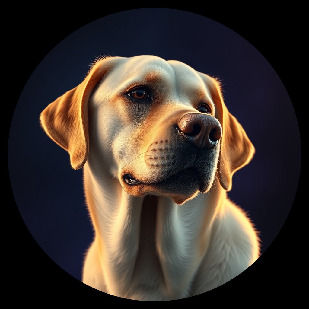 Cosmic medallion portrait of cHD10_396_cHD10_396, a Labrador Or Golden Retriever