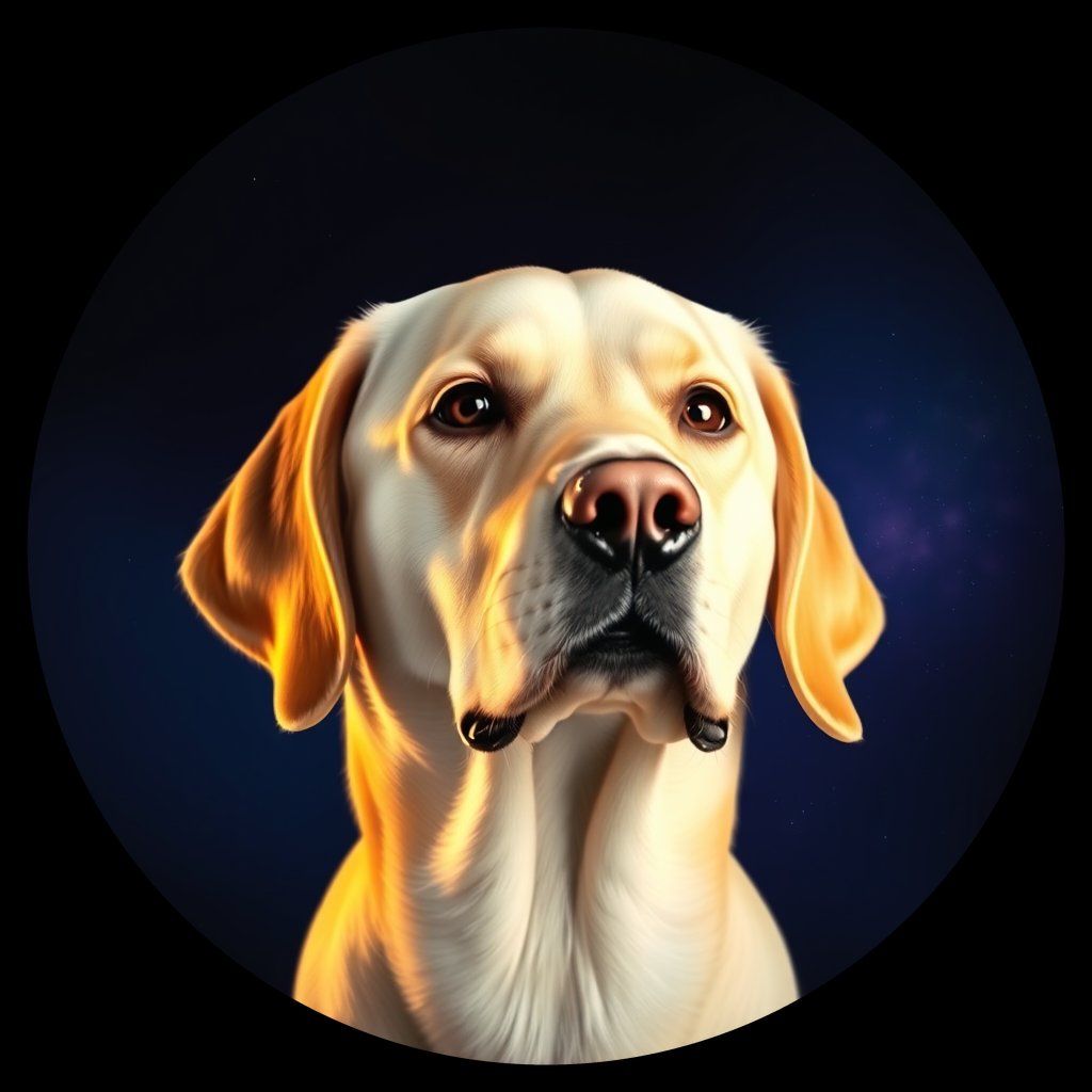 Cosmic medallion portrait of cHD10_399_cHD10_399, a Labrador Or Golden Retriever