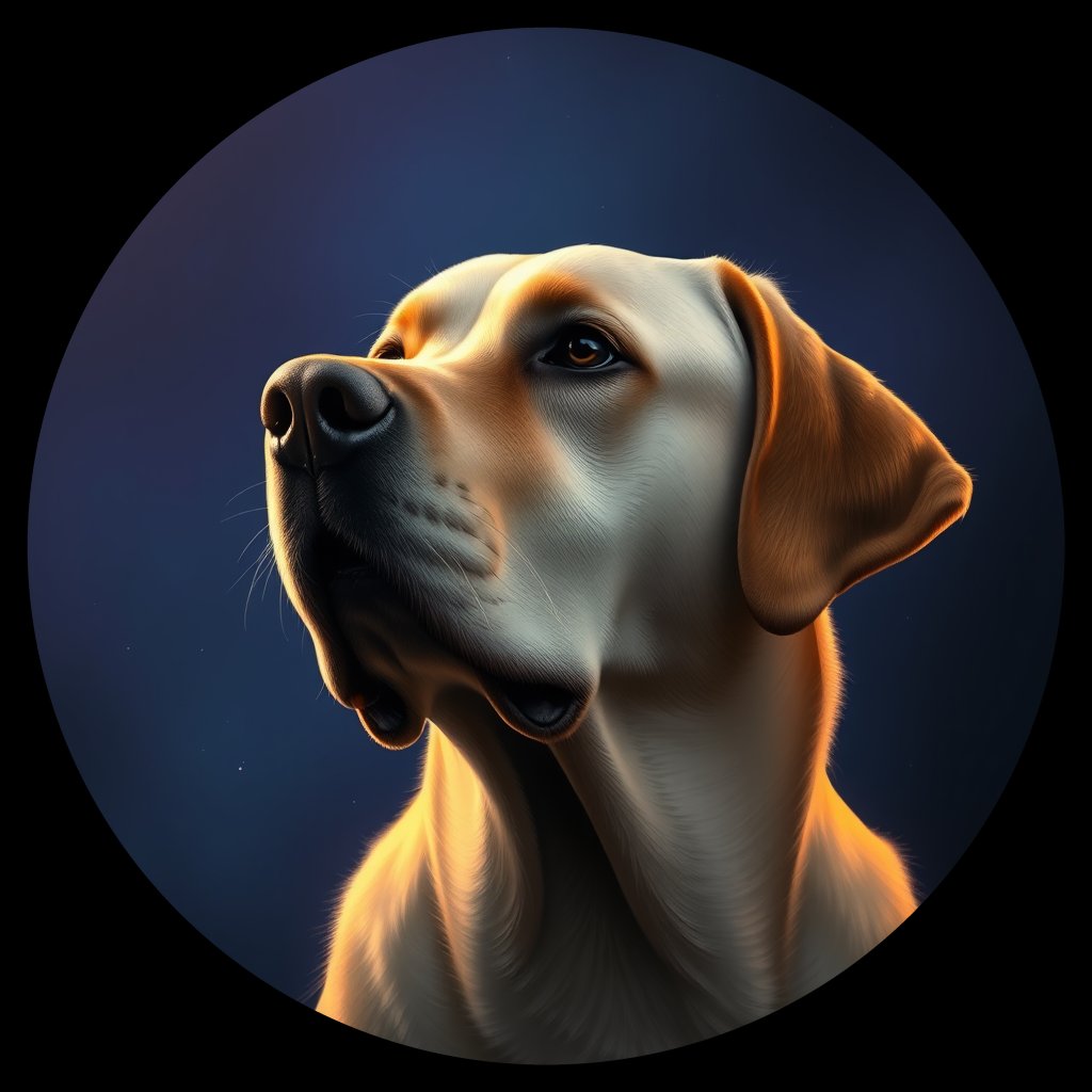 Cosmic medallion portrait of cHD10_403_cHD10_403, a Labrador Or Golden Retriever