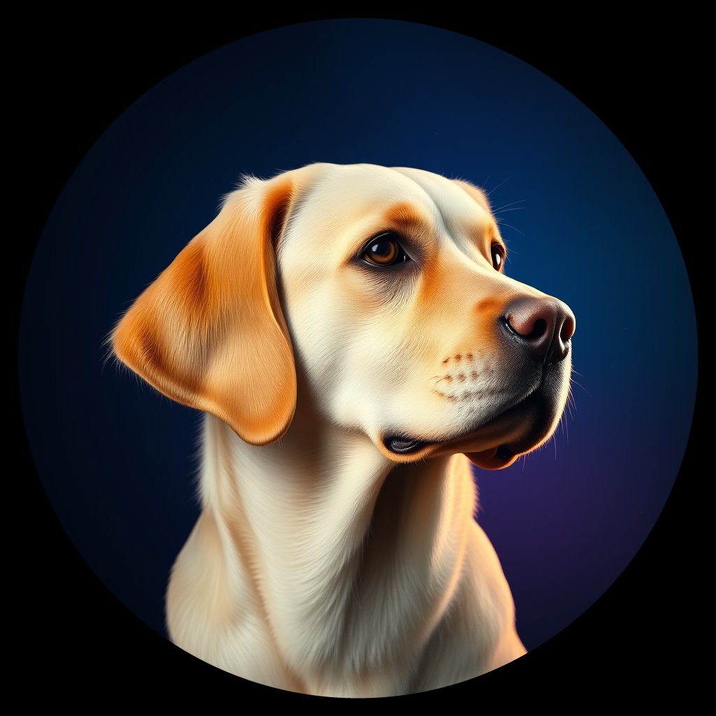Cosmic medallion portrait of cHD10_406_cHD10_406, a Labrador Or Golden Retriever