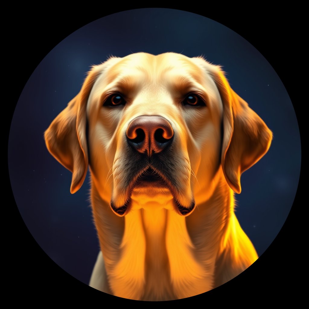 Cosmic medallion portrait of cHD10_414_cHD10_414, a Labrador Or Golden Retriever