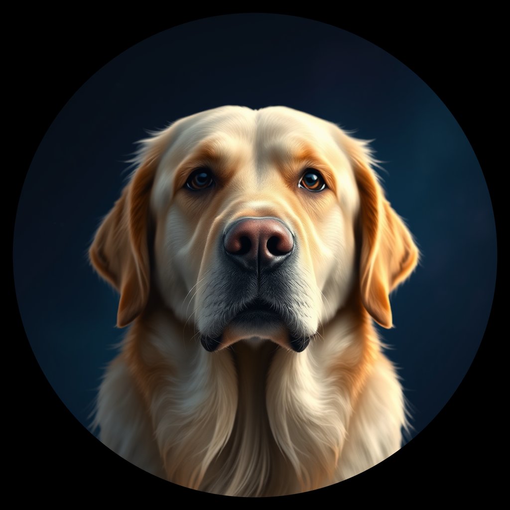 Cosmic medallion portrait of cHD10_419_cHD10_419, a Labrador Or Golden Retriever