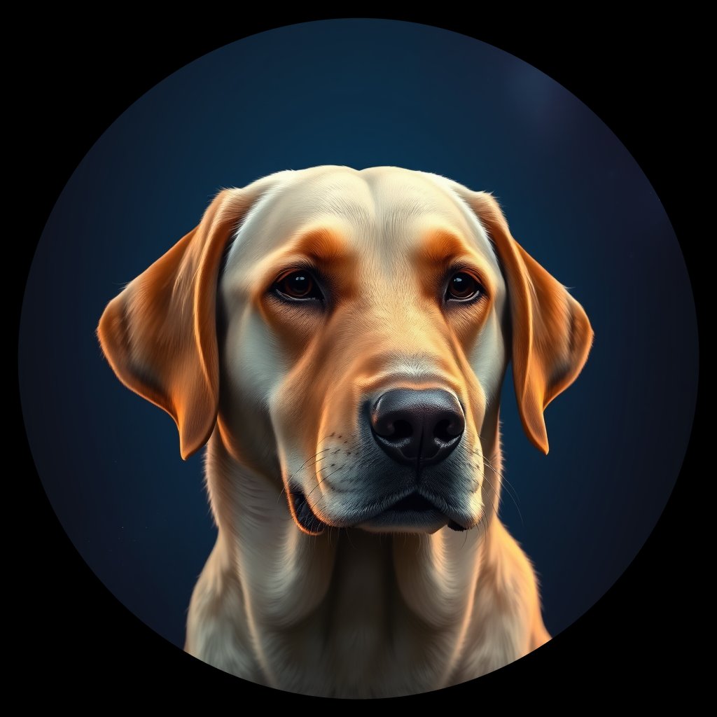 Cosmic medallion portrait of cHD10_420_cHD10_420, a Labrador Or Golden Retriever